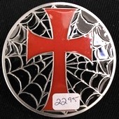 Cross Spider Web Belt Buckle