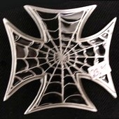 Click to enlarge Spider Web Iron Cross Belt Buckle