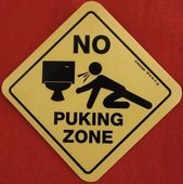 Click to enlarge No Puking Sticker